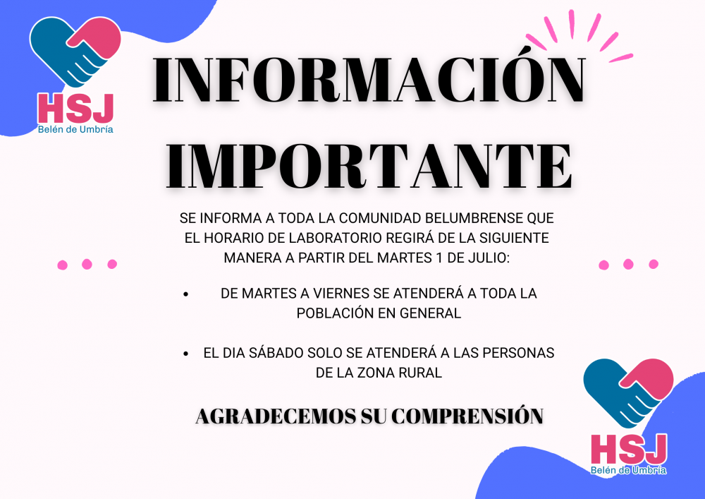 INFORMACIÓN IMPORTANTE DE LABORATORIO